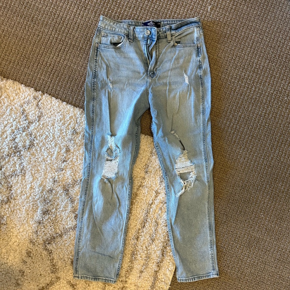 Hollister Light Blue Distressed Boyfriend Jeans
